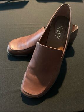 Franco Sarto Women’s Chestnut Brown Leather Slip-On Loafers